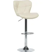 Beliani Set of 2 Bar Stools Beige Faux Leather Swivel Height Adjustable Modern Kitchen Bar Stools