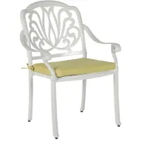 Beliani Lot de 4 chaises de jardin aluminium blanc crème coussins d'assise polyester extérieur style rétro vintage jardin patio