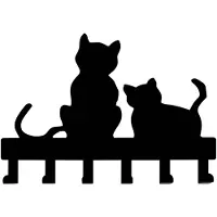 Vdd Porte-manteau chat chat nursery - porte-manteau mural chats 6 crochets chambre bébé
