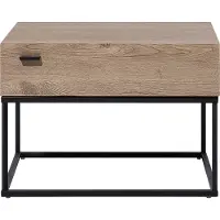 Beliani Table de chevet couleur bois foncé rectangulaire 41 x 55 cm CAIRO (55 x 41 x 39 cm)