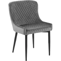 Beliani Lot de 2 chaises de salle à manger en velours gris matelassé style moderne/rétro