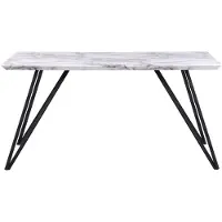 Beliani Table De Salle À Manger Effet Marbre/Noir Molden