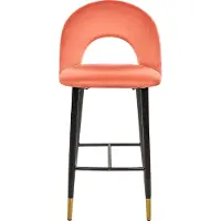 Beliani Lot de 2 chaises de bar velours corail Falton Lumarko !