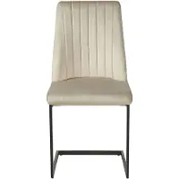 Beliani Chaise cantilever Set de 2 chaises Gris Tissu velours avec dossier haut Structure métallique Design moderne pour la salle à manger, le salon et le bureau