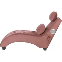 Beliani Chaise longue en velours rose avec port USB et haut-parleur bluetooth SIMORRE
