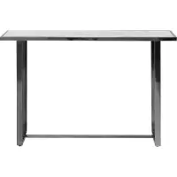 Beliani Console Plano Effet Marbre Argenté