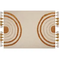 Beliani Couverture Mathura Coton 130 X 180 Cm Beige
