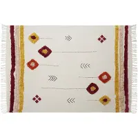 Beliani Couverture Amroha Coton 130 X 180 Cm Multicolore