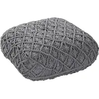 Beliani Pouf en coton gris 50 x 50 x 20 cm BERRECHID