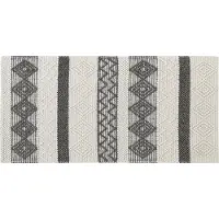 Beliani Tapis en laine beige / gris 80 x 150 cm motif géométrique court DAVUTLAR (80 x 150 cm)