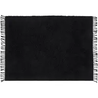 Beliani Tapis coton noir 140 x 200 cm franges Shaggy BITLIS (140 x 200 cm)