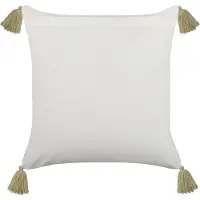Beliani Coussin SYRINGA Coton 45 x 45 cm Géométrique Impression en bloc Vert