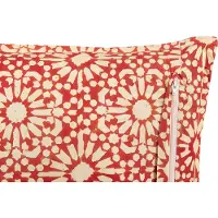 Beliani Coussin CEIBA Coton 45 x 45 cm Géométrique Impression en bloc Rouge