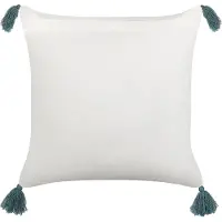 Beliani Coussin Cornus Coton 45 X 45 Cm Floral Impression En Bloc Bleu
