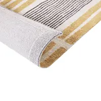 Beliani Tapis en coton jaune / noir 80 x 150 cm à rayures KATRA (150 x 80 cm)