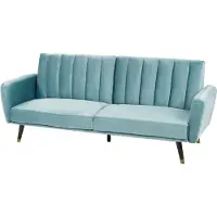 Beliani Canapé-Lit Vimmerby Bleu Clair Velours