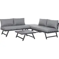 Beliani Set De Salon Réversible Aluminium Gris Coccorino