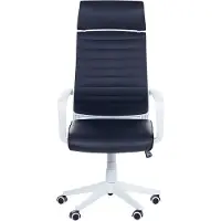 Beliani Siège de bureau noir en simili cuir pivotant réglable en hauteur avec roulettes bureau moderne ergonomique
