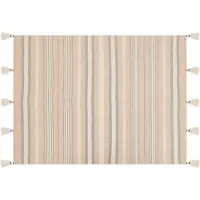 Beliani Couverture Yarseli Coton 130 X 170 Cm Beige
