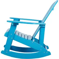 Beliani Fauteuil à bascule de jardin Imitation bois plastique bleu Résistant aux intempéries Extérieur Modern Style