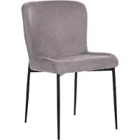 Beliani Chaise de salle à manger en tissu Set of 2 Dark Grey Ada Lumarko !