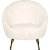 Beliani Fauteuil Langa Velours Blanc Cassé