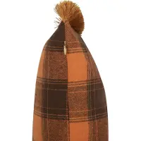 Beliani Coussin Barja 45 X 45 Cm À Carreaux Orange