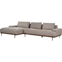 Beliani Canapé D'angle Mariferd Marron Clair Tissu Côté Droit