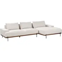 Beliani Canapé D'angle Mariferd Beige Clair Tissu Côté Gauche