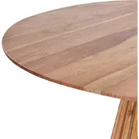 Beliani Table De Salle À Manger Ronde D 120 Cm Bois D'acacia Foncé Mesilla