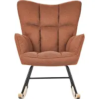 Beliani Fauteuil À Bascule Oulu Tissu Marron