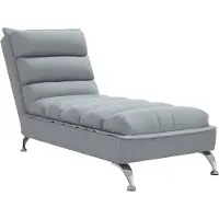 vidaXL Chaise longue avec coussin gris clair Tissu
