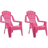 vidaXL Chaises de jardin pour enfants 2 pcs. Rose 37x34x44 cm PP aspect bois