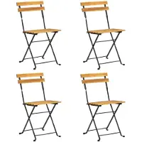 vidaXL Chaises de bistrot pliantes 4 pcs. Bois massif acacia