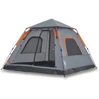 vidaXL Tente de camping dôme 5 personnes Gris et orange Quick Release