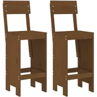 vidaXL Tabouret de bar 2 pcs. Marron miel 40x48,5x115,5 cm Pin massif