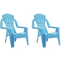 vidaXL Chaises de jardin pour enfants 2 pcs. Bleu 37x34x44 cm PP aspect bois