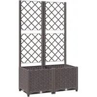 vidaXL Jardinière avec treillis Marron 80x40x136 cm PP