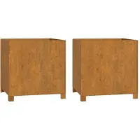 vidaXL Jardinière avec pieds 2 pcs. Rouillé 49x47x50 cm acier corten