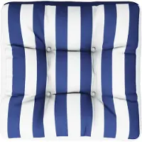 vidaXL Coussin de palette rayures bleues et blanches 60x60x12 cm tissu
