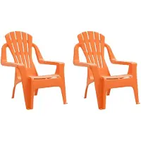 vidaXL Chaises de jardin pour enfants 2 pcs. Orange 37x34x44 cm PP aspect bois