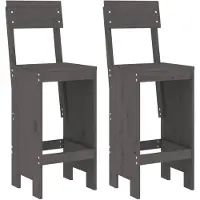 vidaXL Tabouret de bar 2 pcs. Gris 40x48,5x115,5 cm Pin massif