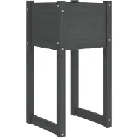 vidaXL Jardinière Gris 40x40x81 cm Bois massif de pin