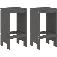 vidaXL Tabouret de bar 2 pcs. Gris 40x36x75 cm Pin massif