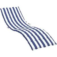 vidaXL Coussin de chaise longue rayures bleues/blanches tissu oxford
