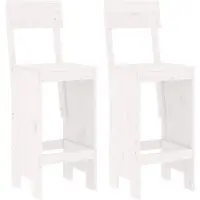 vidaXL Tabouret de bar 2 pcs. Blanc 40x48,5x115,5 cm Pin massif