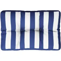vidaXL Coussin de palette rayures bleues et blanches 60x40x12 cm tissu