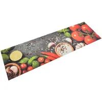 vidaXL Tapis de cuisine lavable impression légumes 45x150 cm velours