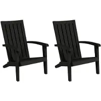 vidaXL Chaises de jardin Adirondack 2 pcs. noir polypropylène