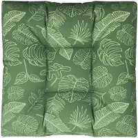 vidaXL Coussin de palette motif de feuilles 80x80x12 cm tissu